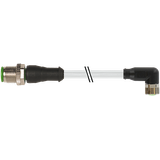 M12 male 0° / M8 female 90° A-cod. PUR 3x0.25 gy UL/CSA+drag ch. 3m