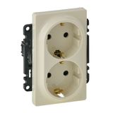 2x2P+E socket with shutters Valena Life - German std - 16 A - 250 V~ - ivory