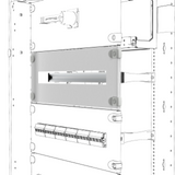 WINDOW PANEL - WITH DIN RAIL - QDX - 24 MODULES - 600X150MM