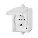 5518-3969 B Socket outlet with earthing contacts, with hinged lid, for multiple mounting