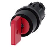 Key-operated switch O.M.R, 22 mm, round, plastic, lock number 73037, red, with 2 keys, 3 switch positions I>O