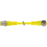 M12 male 0° / M12 female 0° A-cod. AIDA PUR 5x0.34 ye +drag ch. 1m