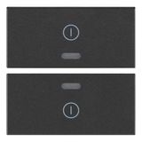 Two half-buttons 2M I/O symbols grey