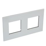 French and German standard plate square version 2x2 modules - soft alu