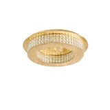 Golden Leaf Aluminium & K9 Crystal LED 40 Watt 230 Volt 2400Lm 4000K IP20 D: 50 H: 10.7 cm