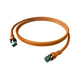 DualBoot PushPull Patch Cord, Cat.6a, Shielded, Orange, 1m