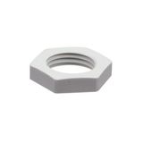 Hex locknut, PG13,5, PA6, light grey RAL7035