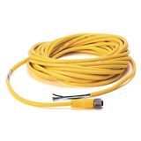 Allen-Bradley, 889DS-F4AC-10, DC Micro (M12), SS Hdwre, Female, Straight, 4-Pin, PVC Cable, Yellow, Unshielded, IEC Color Coded, No Connector, 10 meter (32.8 feet)