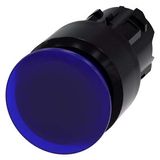 Illuminated mushroom pushbutton, 22 mm, round, plastic, blue, 30 mm,...3SU1001-1AA50-0AA0-Z Y11