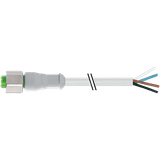 M12 female 0° A-cod. with cable F&B PVC 4x0.34 gy UL/CSA 40m