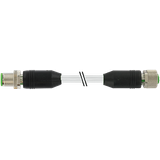 M12 male 0°/M12 fem. 0° A-cod. PUR 4x0.34 shielded gy+drag-ch 7.5m