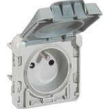 Socket outlet Plexo IP 55-Fr std-2P+E automatic opening of flap-modular-grey