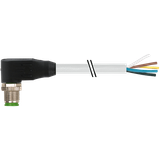 M12 male 90° A-cod. with cable PUR 8x0.25 gy UL/CSA+drag ch. 30m