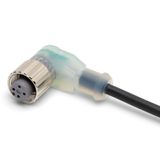 Sensor cable, M12 right-angle socket (female), 3-poles, A coded, PVC f XS2F0739B