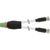 Y-Distributor M12 male / M8 female 0° A-cod. PVC 3x0.25 gy UL/CSA 1.5m