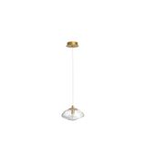 Brass Gold Metal  Blown Clear Glass   LED G9 1x5 Watt 230 Volt  IP20 Bulb Excluded   D: 16 H: 200 cm Adjustable Height