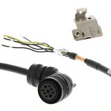 1S series servo motor power cable, 15 m, with brake, 230 V: 900 W to 1