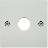 Centre plate for aerial socket 1-hole, S.1/B.3/B.7, polar white matt