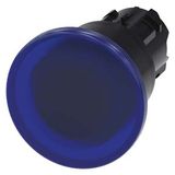 Illuminated mushroom pushbutton, 22 mm, round, plastic, blue, 40 mm, latching, pull-to-unlatch mechanism, Z=50-unit packaging