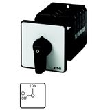 On-Off switch, T5B, 63 A, rear mounting, 1 contact unit(s), 2 pole, with black thumb grip and front plate