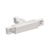 EUTRAC T-coupler, protection conductor right, white RAL 9016