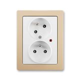 5593J-C02357 B1C3 Double socket outlet with earthing pins, shuttered, with turned upper cavity, with surge protection ; 5593J-C02357 B1C3