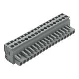 1-conductor female connector, angled CAGE CLAMP® 2.5 mm² gray