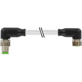 M8 male 90° / M8 female 90° A-cod. PUR 4x0.25 gy +robot+drag ch. 3m