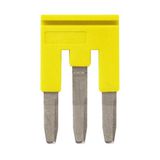 Cross bar for terminal blocks 6.0 mm² screw models, 3 poles, Yellow co