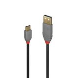 0.5m USB 2.0  Type A to C Cable, Anthra Line USB Type A Male to C Male