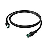 DualBoot PushPull Patch Cord, Cat.6a, Shielded, Black, 1m