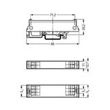 Fixing foot for DIN 35 rail gray