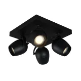 Lucide PRESTON - Ceiling spotlight Bathroom - 4xGU10 - IP44 - Black