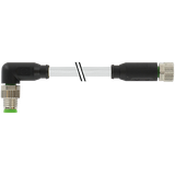 M8 male 90° / M8 female 0° A-cod. PUR 3x0.25 gy UL/CSA+drag ch. 2.5m