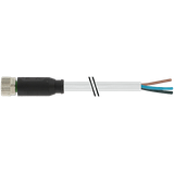 M8 female 0° A-cod. with cable PUR 4x0.34 gy UL/CSA+drag ch. 3m