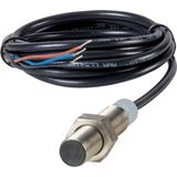 Proximity switch, E57G General Purpose Serie, 1 N/O, 3-wire, 10 - 30 V DC, M12 x 1 mm, Sn= 4 mm, Flush, PNP, Stainless steel, 2 m connection cable