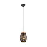 Bidar pendant 1-pc E27 black/gold