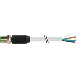 M12 male 0° A-cod. with cable PUR 8x0.25 gy UL/CSA+drag ch. 7.5m