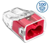 Push-in wire connector SCP2 transparent / red (box 100 pcs)