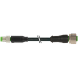 M8 male 0° / M12 female 0° A-cod. PVC 3x0.25 bk UL/CSA 17m