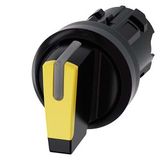 3SU1002-2BN30-0AA0-Z Y15 Selector switch, illuminable, 22 mm, round, plastic, yellow, selector switch, short, 3 switch positions I-O