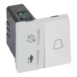 Hotel bedroom call indicator - lamp + bell push - 2 modules - soft alu