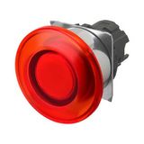 Pushbutton A22NZ 22 dia., bezel metal, mushroom, alternate, cap color transparent red, lighted A2270385A