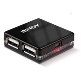 4 Port USB 2.0 Mini Hub Compact hub for 4 additional USB 2.0 devices