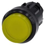 Illuminated pushbutton, 22 mm, round, plastic, yellow, pushbutton, raised momentary contact type, with laser labeling, lower case