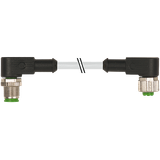 M12 male 90° / M12 female 90° A-cod. PUR 3x0.34 gy +drag ch. 1.5m