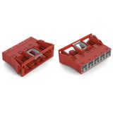 Snap-in socket 5-pole Cod. P red
