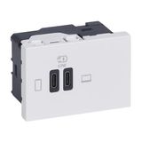 Mosaic™ - USB charger 3mod 63W C+C power delivery white