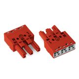 Socket 3-pole Cod. P red