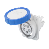 10° ANGLED FLUSH-MOUNTING SOCKET-OUTLET HP - IP66/IP67 - 2P+E 16A 200-250V 50/60HZ - BLUE - 6H - FAST WIRING
